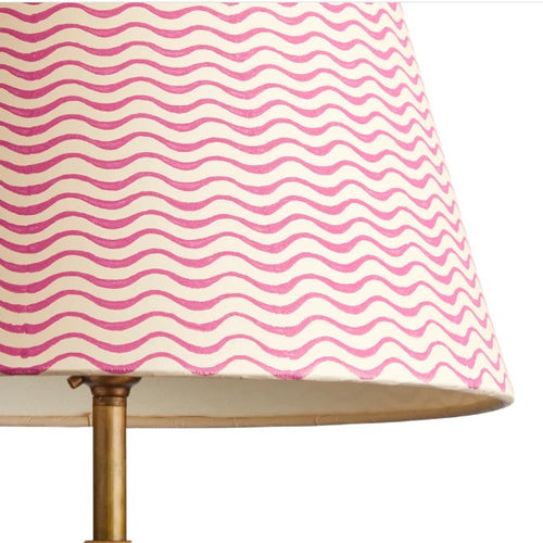 35cm straight empire shade in hot pink ripples hand painted card
